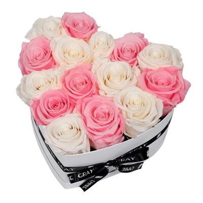 Mix Infinity Rosebox | Bianco puro e rosa da sposa | M