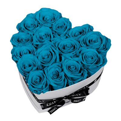 Classic Infinity Rose Box | Aquamarines | M