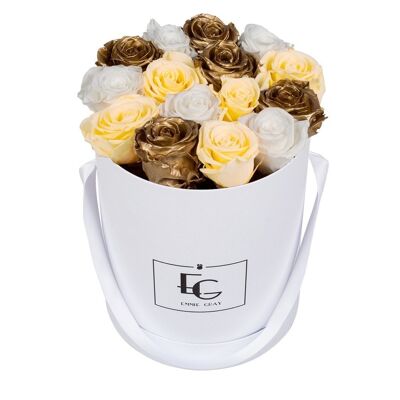 Mix Infinity Rosebox | Champagne, Gold & Pure White | M