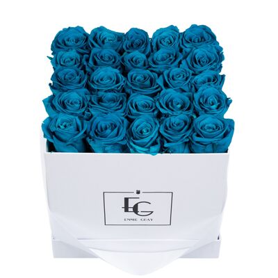 Classic Infinity Rose Box | Aquamarines | M