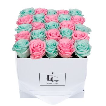 Mix Infinity Rosebox | Vert menthe et rose nuptiale | M