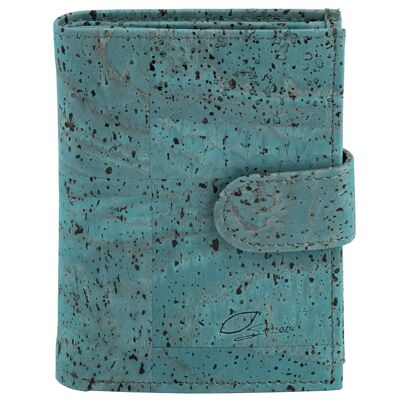 Ladies wallet "classic" made of cork (turquoise)