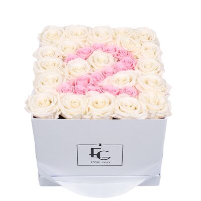Number Infinity Rosebox | Pure White & Bridal Pink | M