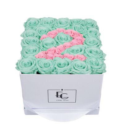 Number Infinity Rosebox | Minty Green & Bridal Pink | M