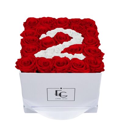 Number Infinity Rosebox | Vibrant Red & Pure White | M