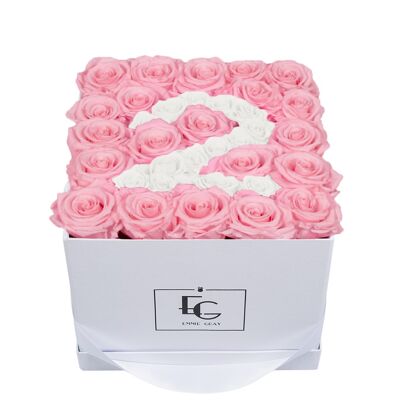 Nombre Infinity Rosebox | Rose nuptiale et blanc pur | M