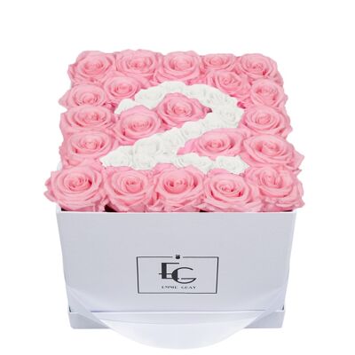 Number Infinity Rosebox | Bridal Pink & Pure White | M