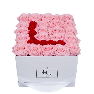 Letter Infinity Rosebox | Bridal Pink & Vibrant Red | M