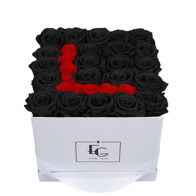 Lettre Infinity Rosebox | Beauté noire et rouge vibrant | M