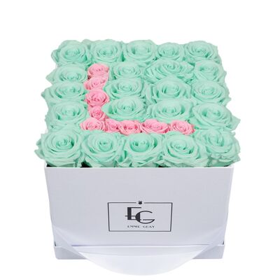 Letter Infinity Rosebox | Minty Green & Bridal Pink | M