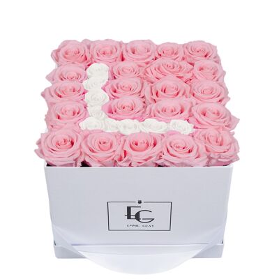Letter Infinity Rosebox | Bridal Pink & Pure White | M