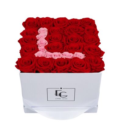 Lettera Infinity Rosebox | Rosso vibrante e rosa da sposa | M