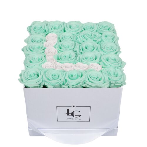 Letter Infinity Rosebox | Minty Green & Pure White | M