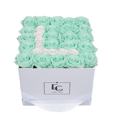 Letter Infinity Rosebox | Minty Green & Pure White | M