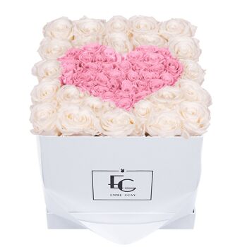 Rosebox infini symbole coeur | Blanc pur et rose nuptial | M