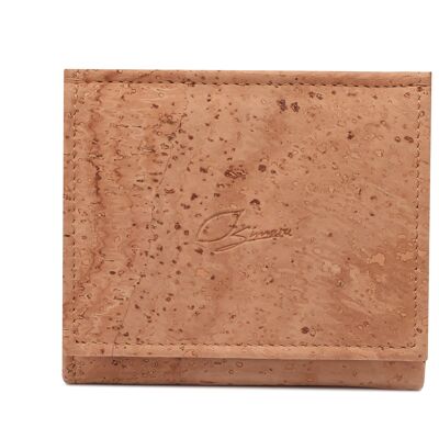 Mini billetera de corcho, protección RFID y caja vienesa (beige)