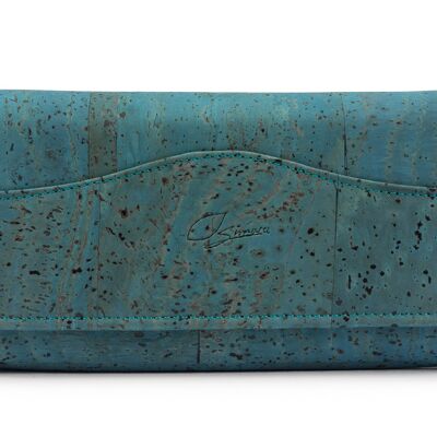 Ladies wallet made of cork (turquoise)