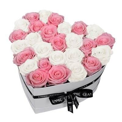 Mix Infinity Rosebox | Rose nuptiale et blanc pur | L