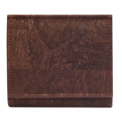 Mini billetera de corcho, protección RFID y caja vienesa (marrón)