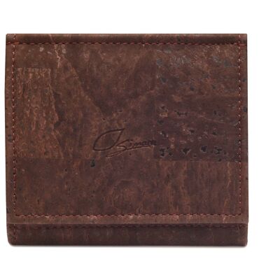 Mini billetera de corcho, protección RFID y caja vienesa (marrón)