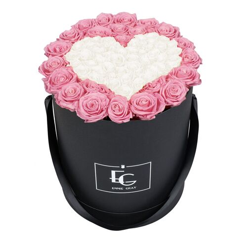 Heart Symbol Infinity Rosebox | Bridal Pink & Pure White | L