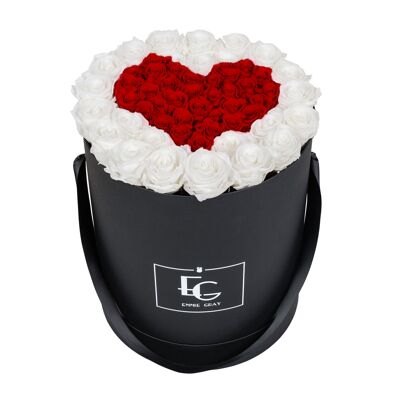 Rosebox infini symbole coeur | Blanc pur et rouge vif | L