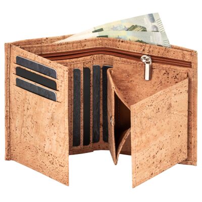Premium men's wallet made of cork with Viennese box (beige)