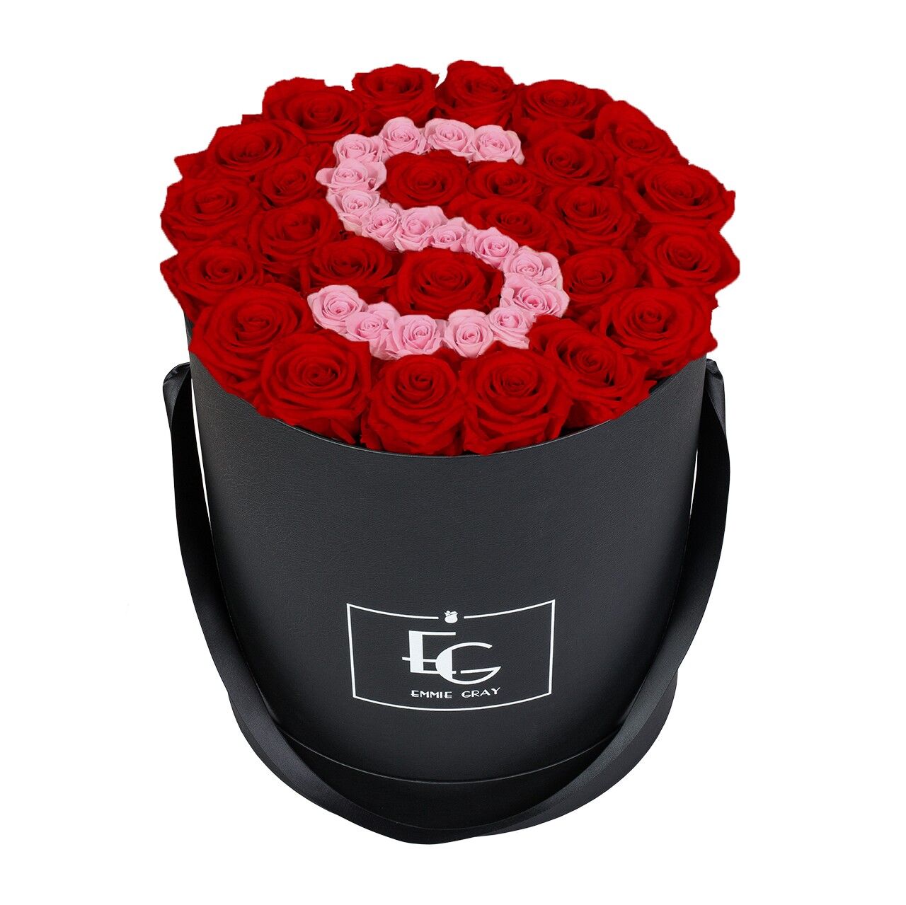 Lettera Infinity Rosebox | Rosso vibrante e rosa da sposa | l