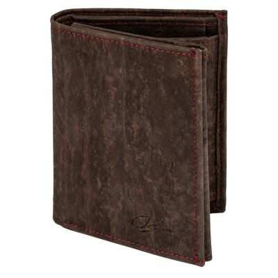 Men's wallet, cork, 10 cards + viewing windows (brown)
