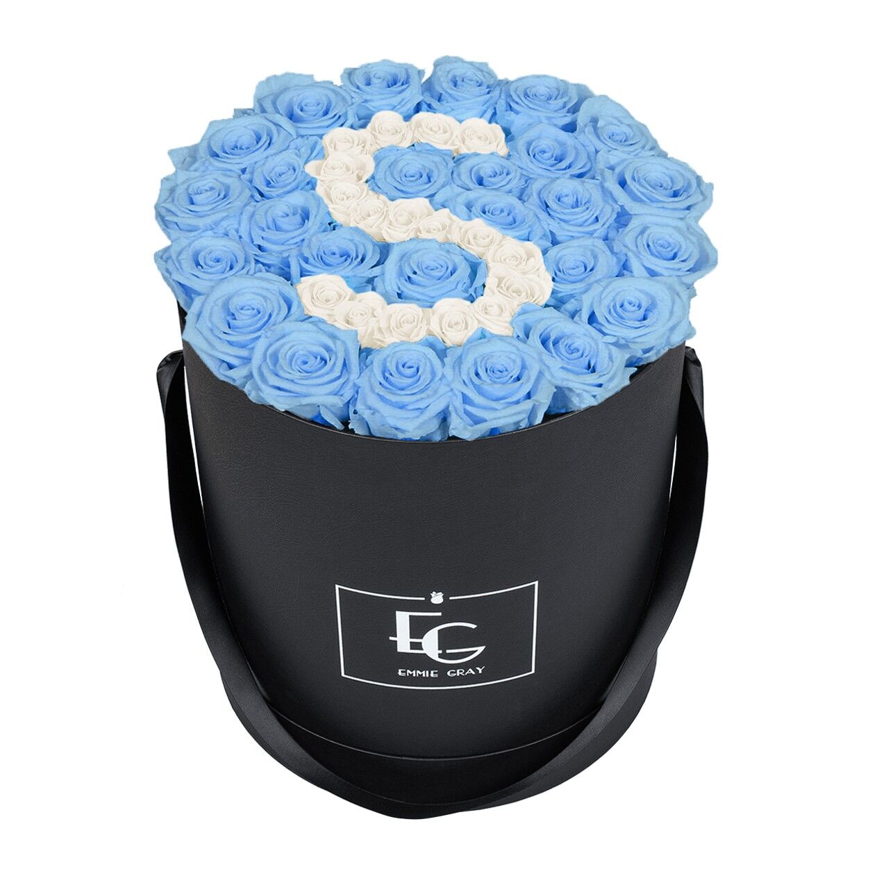 Lettera Infinity Rosebox | Azzurro e bianco puro | l