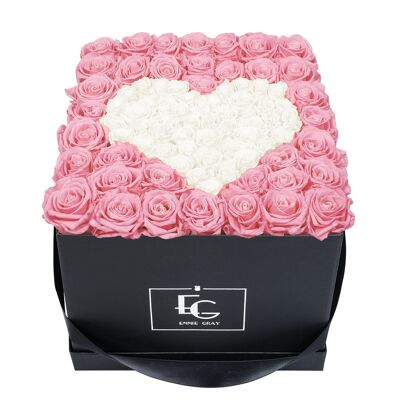 Heart Symbol Infinity Rosebox | Bridal Pink & Pure White | L