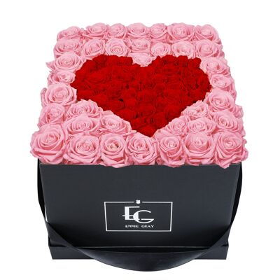 Corazón Símbolo Infinito Rosebox | Rosa nupcial y rojo vibrante | L