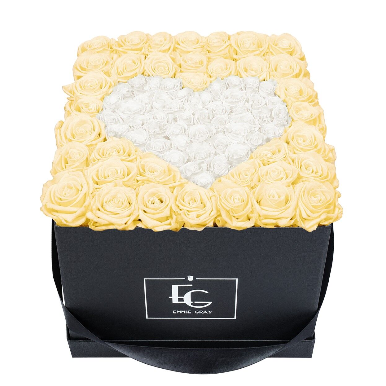 Cuore Simbolo Infinity Rosebox | Champagne e bianco puro | l