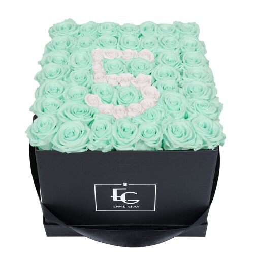 Number Infinity Rosebox | Minty Green & Pure White | L