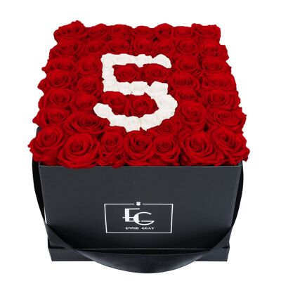 Number Infinity Rosebox | Vibrant Red & Pure White | L