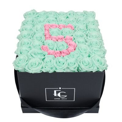 Number Infinity Rosebox | Minty Green & Bridal Pink | L