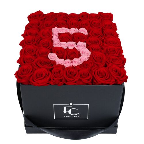 Number Infinity Rosebox | Vibrant Red & Bridal Pink | L