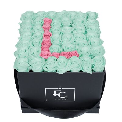 Lettre Infinity Rosebox | Vert menthe et rose nuptiale | L