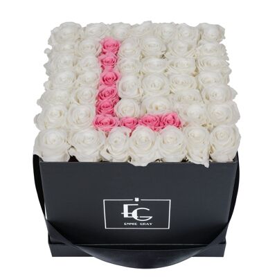 Lettre Infinity Rosebox | Blanc pur et rose nuptial | L