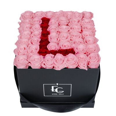 Letter Infinity Rosebox | Bridal Pink & Vibrant Red | L