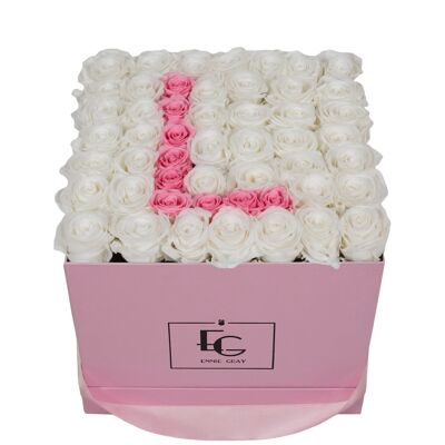 Lettre Infinity Rosebox | Blanc pur et rose nuptial | L