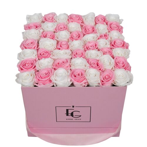 Mix Infinity Rosebox | Bridal Pink & Pure White | L