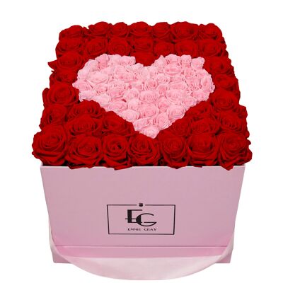 Cuore Simbolo Infinity Rosebox | Rosso vibrante e rosa da sposa | l