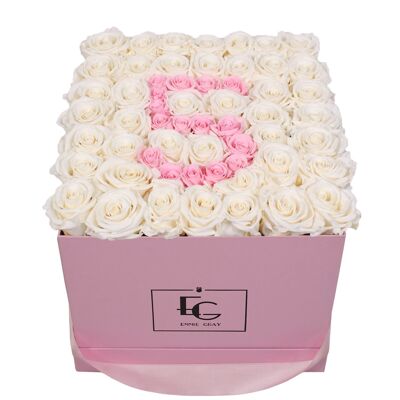 Number Infinity Rosebox | Pure White & Bridal Pink | L