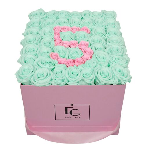 Number Infinity Rosebox | Minty Green & Bridal Pink | L