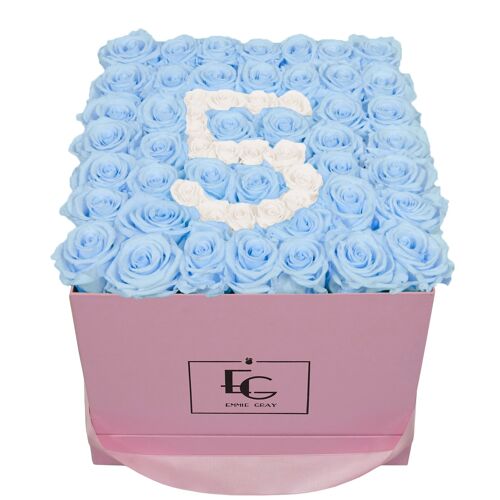 Number Infinity Rosebox | Baby Blue & Pure White | L