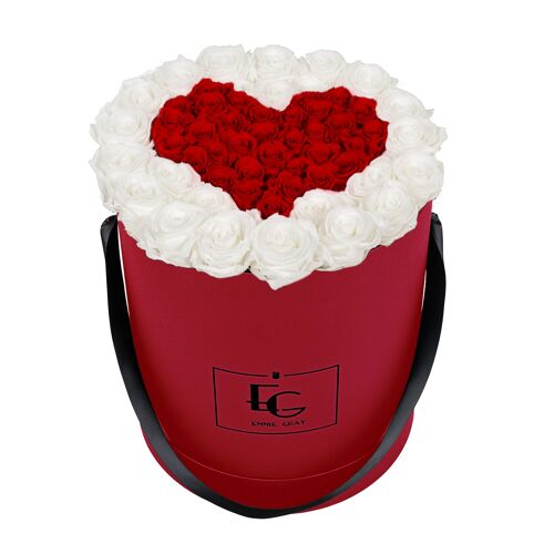 Heart Symbol Infinity Rosebox | Pure White & Vibrant Red | L