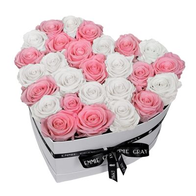Mix Infinity Rosebox | Rose nuptiale et blanc pur | L