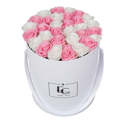 Mix Infinity Rosebox | Bridal Pink & Pure White | L