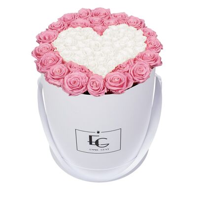 Cuore Simbolo Infinity Rosebox | Rosa da sposa e bianco puro | l